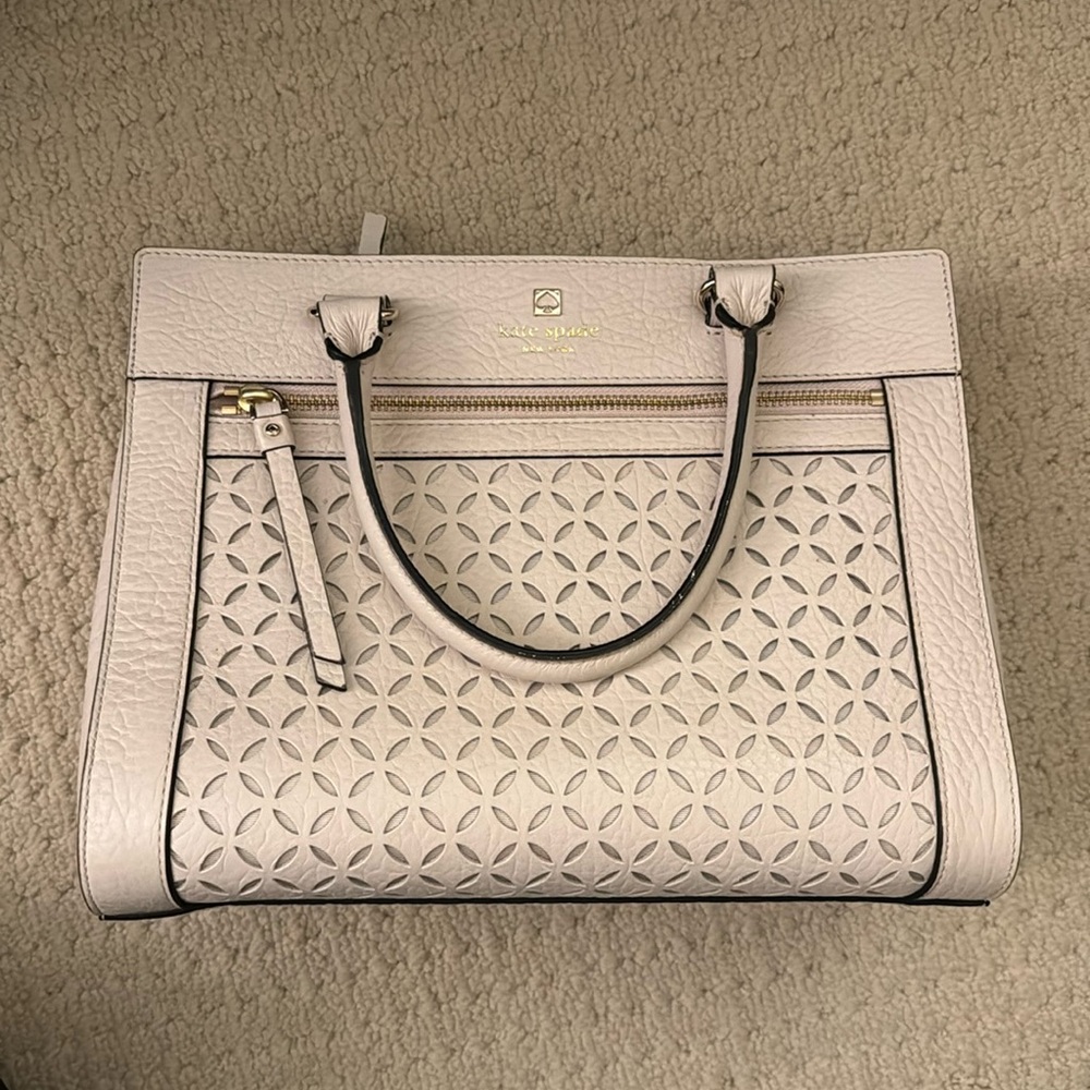 KATE SPADE • Taupe satchel with removable shoulder strap